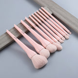 Natural Hair Colorful Makeup Brush Set