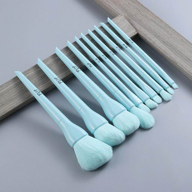 Natural Hair Colorful Makeup Brush Set