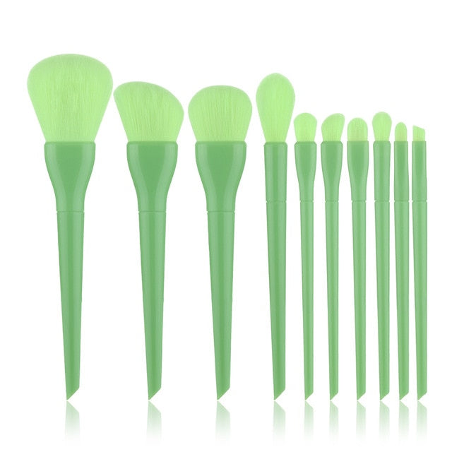 Natural Hair Colorful Makeup Brush Set